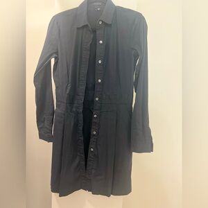 Black Button-Up Long Sleeve Theory Dress